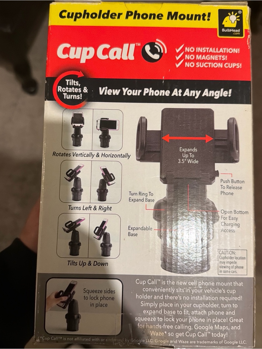 2 CupCall Cupholder Phone Mount – Black - Picture 3 of 4